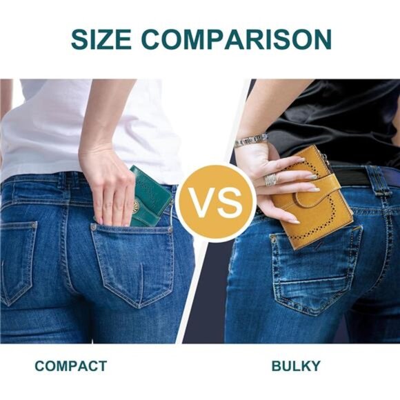 Card Holder Wallets with Zipper Teal - Picture 4 of 6